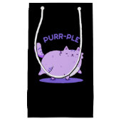 Purr Funny Fat Kitty Cat Pun Dark BG Kleine Geschenktüte (Vorderseite)