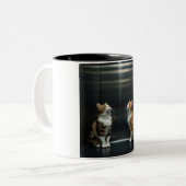 Purr-komische Cat Elevator-Tasse Zweifarbige Tasse (Vorderseite Links)