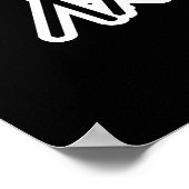 Purr-Kussionist Funny Drummer Cat Pun Dark BG Poster (Ecke)