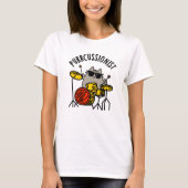 Purr-Kussionist Funny Drummer Cat Pun T-Shirt (Vorderseite)
