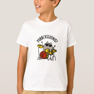 Purr-Kussionist Funny Drummer Cat Pun T-Shirt
