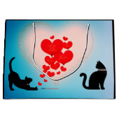 Purr Liebe - Valentinbeutel der Katze - Achtung Große Geschenktüte (Vorderseite)