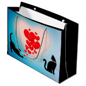 Purr Liebe - Valentinbeutel der Katze - Achtung Große Geschenktüte (Vorderseite Schrägansicht)