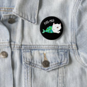 Purr maid Funny Kitty Cat Mermaid Pun Dark BG Button (Beispiel)
