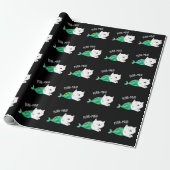 Purr maid Funny Kitty Cat Mermaid Pun Dark BG Geschenkpapier (Ungerollt)