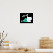 Purr maid Funny Kitty Cat Mermaid Pun Dark BG Poster (Küche)