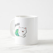 Purr maid Funny Kitty Cat Mermaid Pun Kaffeetasse (Vorderseite Links)