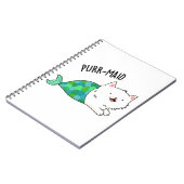 Purr maid Funny Kitty Cat Mermaid Pun Notizblock (Linke Seite)