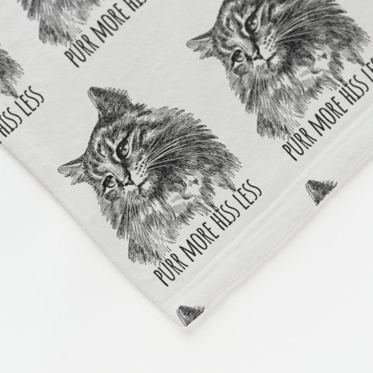 Purr More Hiss Less Pretty Kitty Fleecedecke (Ecke)