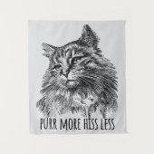 Purr More Hiss Less Pretty Kitty Wandteppich (Vorderseite)