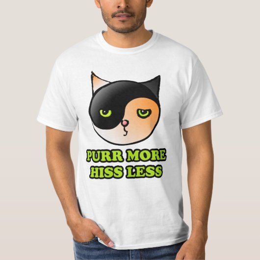 purr more hiss less T-Shirt (Vorderseite)