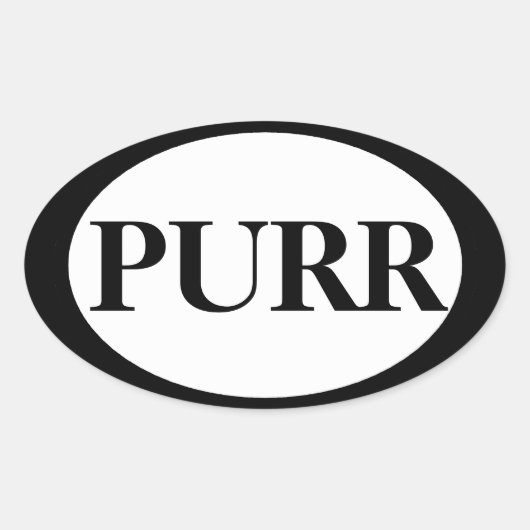 Purr Ovaler Aufkleber (Vorderseite)