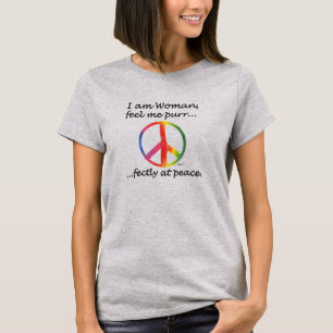 Purr-perfekt bei Peace- BG Cat Theme T - Shirt