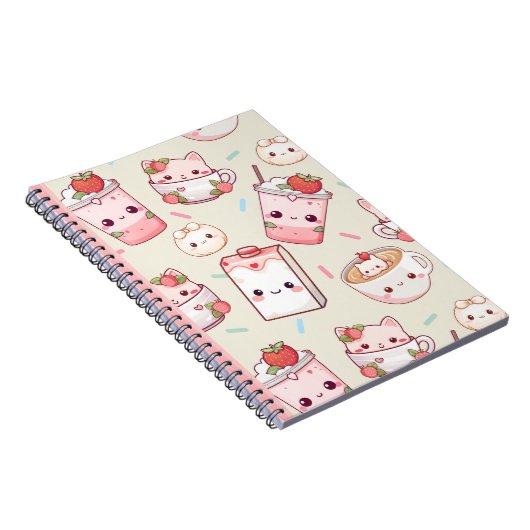 Purr-perfekt gebraut: Kawaii Cat Coffee Notebook Notizblock (Rechte Seite)