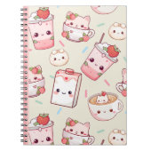 Purr-perfekt gebraut: Kawaii Cat Coffee Notebook Notizblock (Vorderseite)