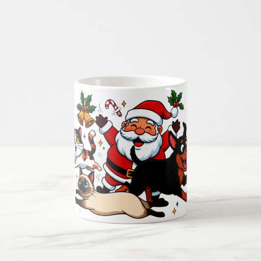 Purr-suit of Fun: Santa’s Pet Parade Kaffeetasse (Mittel)