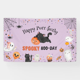 Purr-süß Boo-Day Cat Halloween Geburtstag Banner