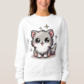 Purr-süß-katzenartige Designs Sweatshirt (Vorderseite)