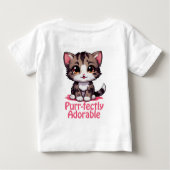 Purr-süßer Chibi Kawaii Kitten in Pink Baby T-shirt (Rückseite)