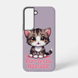 Purr-süßer Chibi Kawaii Kitten in Pink Samsung Galaxy Hülle