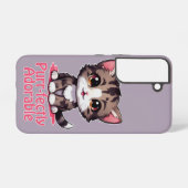 Purr-süßer Chibi Kawaii Kitten in Pink Samsung Galaxy Hülle (Rückseite (Horizontal))