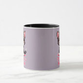 Purr-süßer Chibi Kawaii Kitten in Pink Tasse (Zentrum)