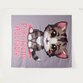 Purr-süßer Chibi Kawaii Kitten in Pink Wandteppich (Vorderseite (Horizontal))