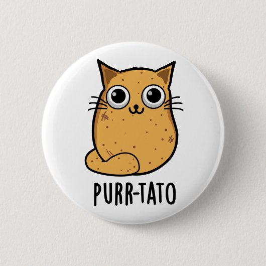 Purr tato Funny Cat Potato Pun Button (Vorderseite)