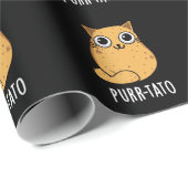 Purr tato Funny Cat Potato Pun Dark BG Geschenkpapier (Rolleneckpunkt)