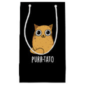 Purr tato Funny Cat Potato Pun Dark BG Kleine Geschenktüte (Vorderseite)