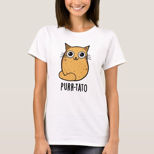 Purr tato Funny Cat Potato Pun T-Shirt (Vorderseite)