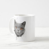 Purr-Through - Neugierige Katze Kaffeetasse (Vorderseite Links)