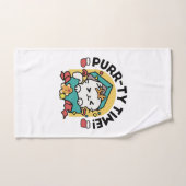 Purr-ty-Time! - Weihnachtsdesign für die Katze Badhandtuch Set (Handtuch)