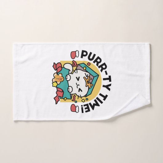 Purr-ty-Time! - Weihnachtsdesign für die Katze Badhandtuch Set (Handtuch)