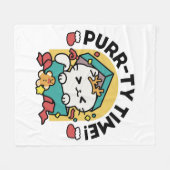 Purr-ty-Time! - Weihnachtsdesign für die Katze Fleecedecke (Vorderseite (Horizontal))