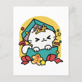 Purr-ty-Time! - Weihnachtsdesign für die Katze Flyer (Hinten)