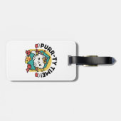 Purr-ty-Time! - Weihnachtsdesign für die Katze Gepäckanhänger (Rückseite horizontal)