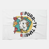 Purr-ty-Time! - Weihnachtsdesign für die Katze Geschirrtuch (Horizontal)