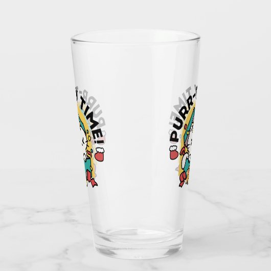 Purr-ty-Time! - Weihnachtsdesign für die Katze Glas (Links)