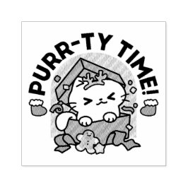 Purr-ty-Time! - Weihnachtsdesign für die Katze Gummistempel