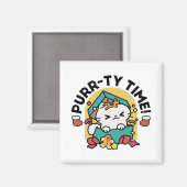 Purr-ty-Time! - Weihnachtsdesign für die Katze Magnet (Vorderseite/Rückseite)