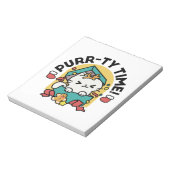 Purr-ty-Time! - Weihnachtsdesign für die Katze Notizblock (Rotiert)