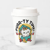 Purr-ty-Time! - Weihnachtsdesign für die Katze Pappbecher (Rückseite)