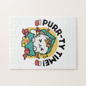 Purr-ty-Time! - Weihnachtsdesign für die Katze Puzzle (Horizontal)