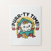 Purr-ty-Time! - Weihnachtsdesign für die Katze Puzzle (Vertikal)
