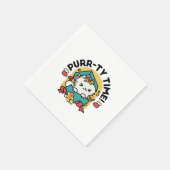 Purr-ty-Time! - Weihnachtsdesign für die Katze Serviette (Ecke)