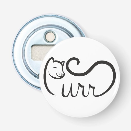 Purr Typography SCHWARZ Flaschenöffner (Vorderseite)