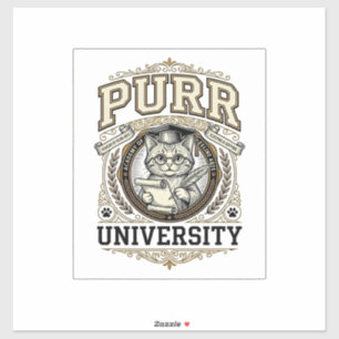 Purr Universität Katze Falsche Universität Akademi Aufkleber