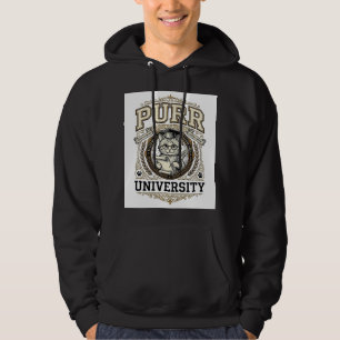 Purr Universität Katze Falsche Universität Akademi Hoodie