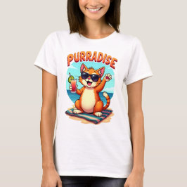 Purradise - Coole Katze am Strand T-Shirt